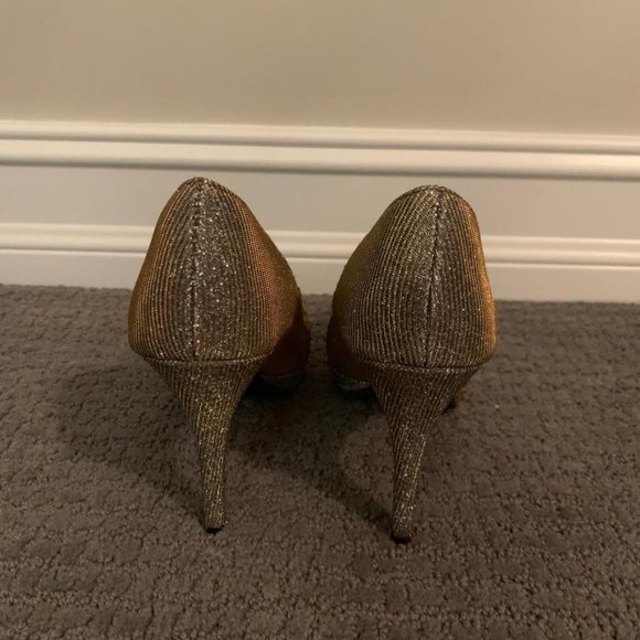 FIOMI NIGHT SPARKLY METALLIC PLATFORM HEELS SIZE 5 - Picture 4 of 4